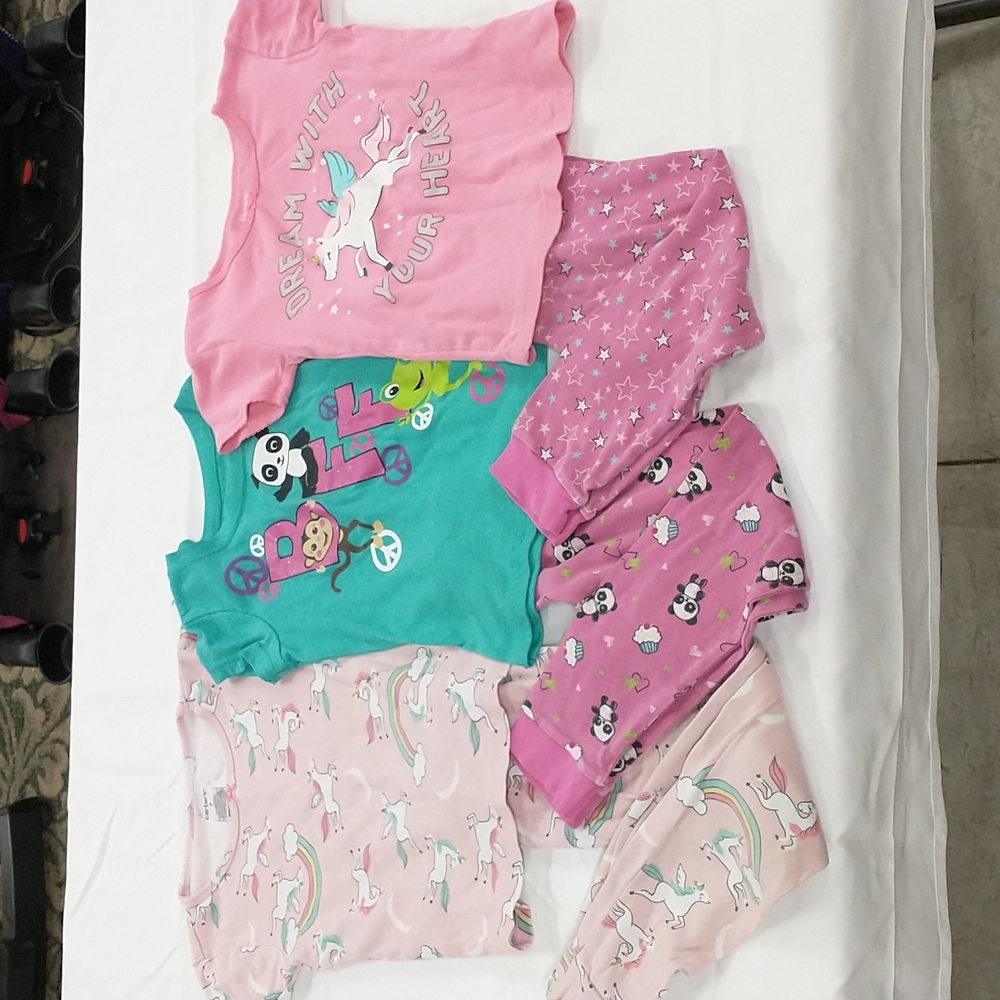 Girls 5 short sleeve pajama BUNDLE